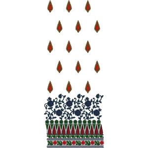 Small Floral Embroidery Daman Design 12422