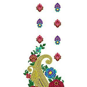 Desi Look Dress Daman Embroidery Design 1621