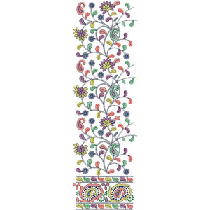 Traditional Norwegian Folk Daman Embroidery Design