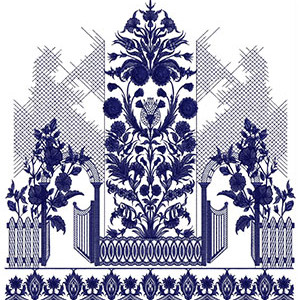Flower Door In Daman Embroidery Design 23948
