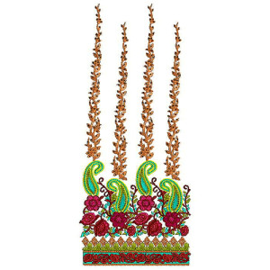 Gala Daman Embroidery Designs 5209