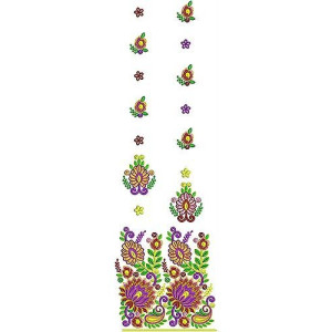 Multicoloured Suit Embroidery Design