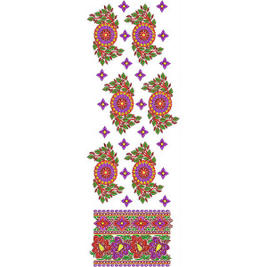 Full Set Machine Embroidery Suit Design