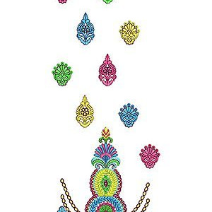Drape Front Traditional Dress Embroidery Design