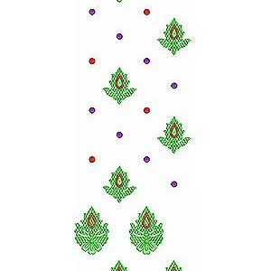 Vintage Ethnic Flora Border Style Embroidery Design