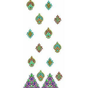 Golden Matching Border Embroidery Design
