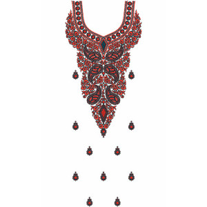 10493 Dress Embroidery Design