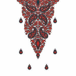 10493 Dress Embroidery Design