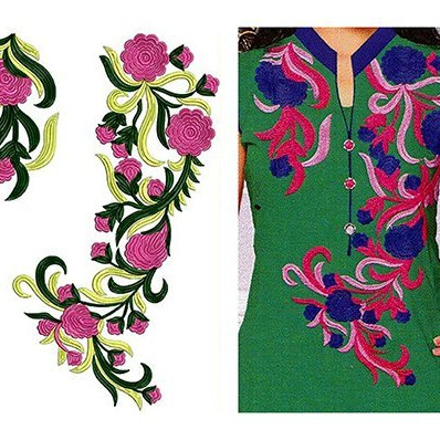 Neck Embroidery Designs For Kurtis
