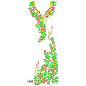 Dress Embroidery Design 19535