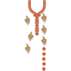 Peacock Embroidery Designs Dress 20602