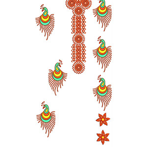 Peacock Embroidery Designs Dress 20602