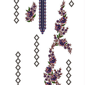 Traditional Ancient Egypt Dress Embroidery Design 21671