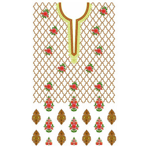 Punjabi Suit Garment Embroidery Design 22634