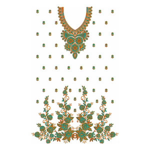 Latest Indian Mehndi Dress Embroidery Design 22635