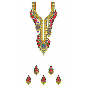 Djellaba Maxi Dress With Simple Embroidery Design 23036