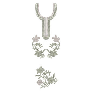 Fancy Chain Stitch Dress Embroidery Design 23282