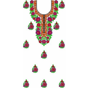 White Dark Colorful Thread Attire Design