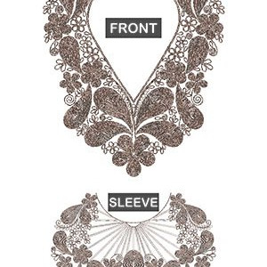 Macedonian Sleeve And Neck Cording Embroidery Design 23588