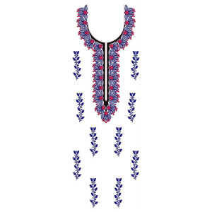 Round Shape Neck In Dress Design 23593