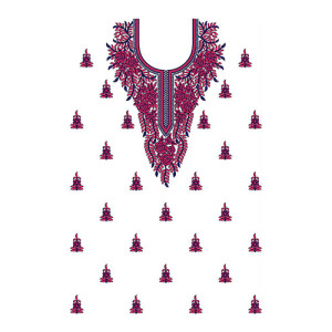 Rose Flower Neck Design In Dress 23652