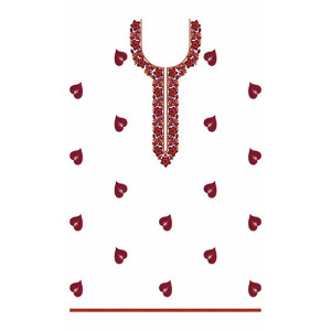 Ace Heart Leaf Embroidery Design In Dress 23662