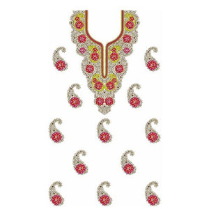 Kashmiri Stitch Style Neck Yoke Gala Design