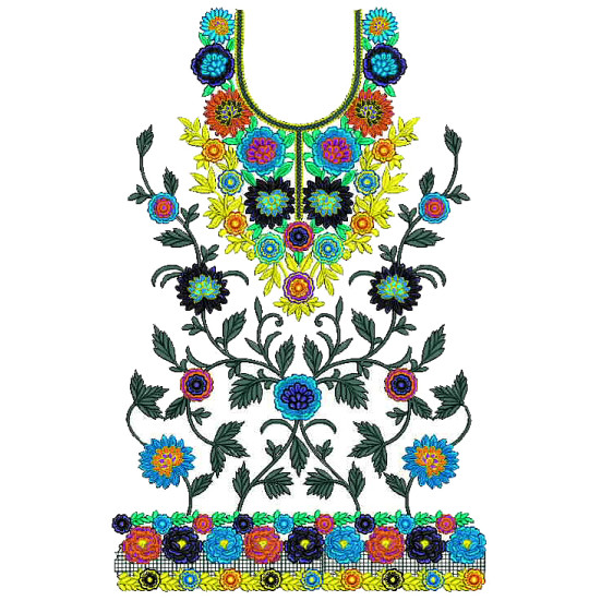 Color Full Hand Embroidery Ladies Dress Design 25227