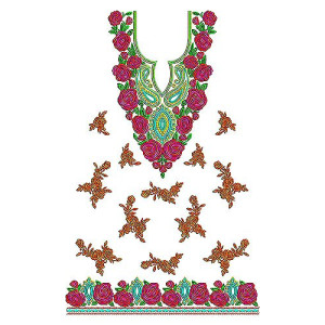 Graceful Floral Embroidery Dress Design