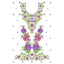 Vibrant Floral Neckline Embroidery Design