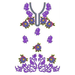 Buy Magnetic Blue Print Fabric Dress Embroidery Design