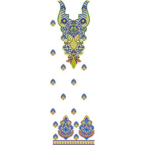 Beige Spun Kurti Embroidery Design