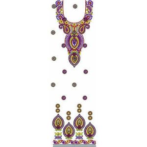 Taffeta Fabric Dress Embroidery Design