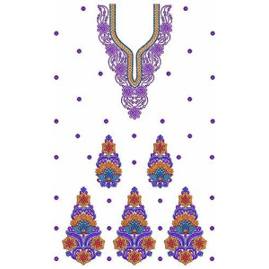 Embroidery Neck With Kali Applique Dress Design