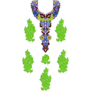 African Bazin Dress Embroidery Design