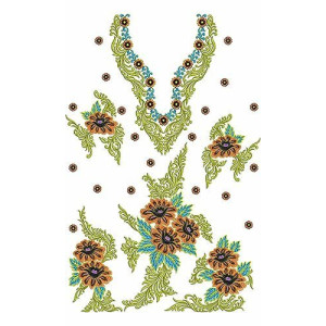 Fancy Embroidery Machine Dress Design