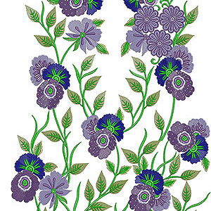 Floral Wedding Dress Embroidery Design