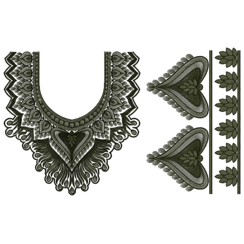 9763 Dress Embroidery Design