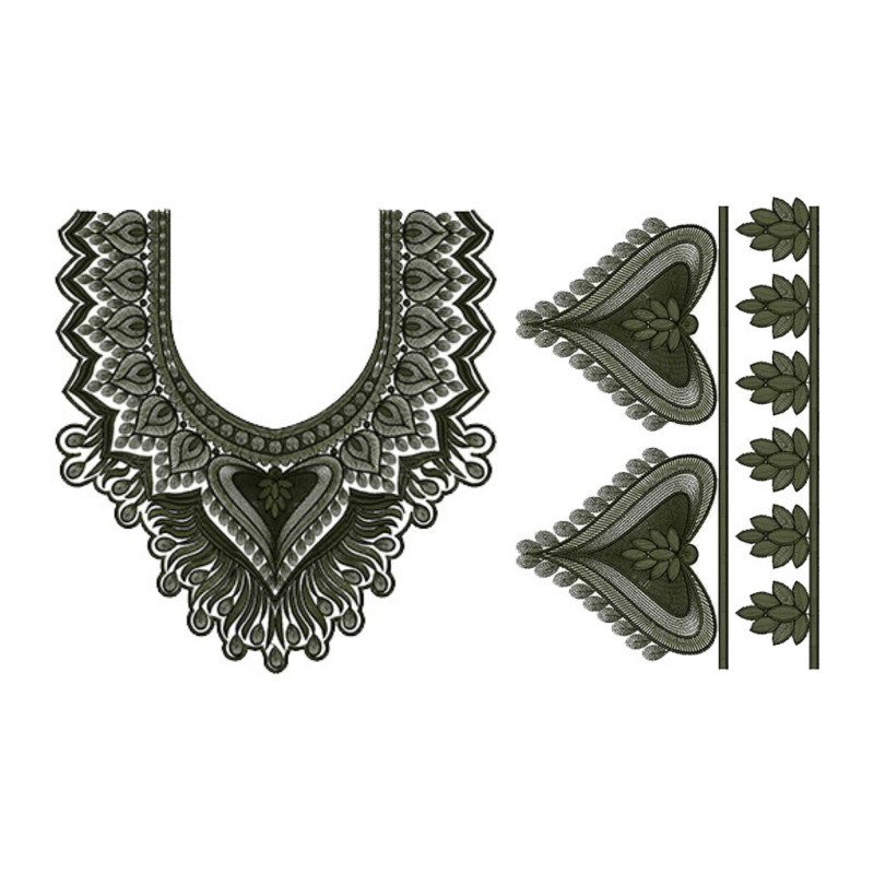 9763 Dress Embroidery Design