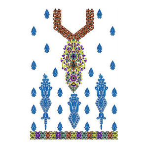 Arabic Fashion | Designer Dress Embroidery Design 25210