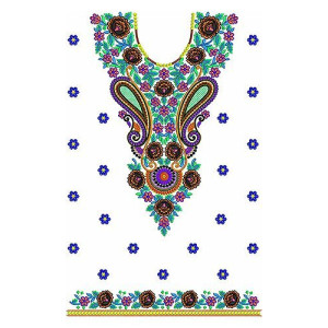 Fashion Cotton Dress Embroidery Design 25234