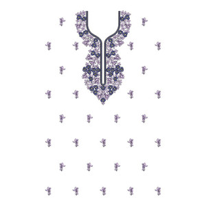 Full Embroidery Flat With Cording Dress Embroidery Design 24677