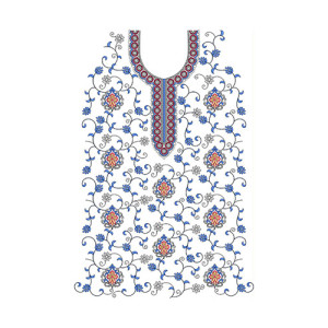 Full Work Flat With Cording Dress Embroidery Design 24670