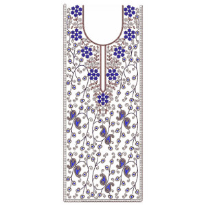 Indian Style Flat With Cording Dress Embroidery Design 24678