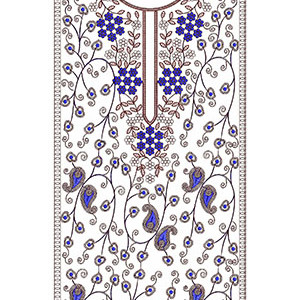 Indian Style Flat With Cording Dress Embroidery Design 24678