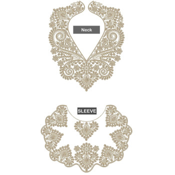 Macedonian Sleeve And Neck Cording Embroidery Design