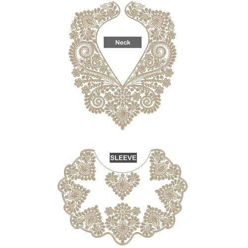 Macedonian Sleeve And Neck Cording Embroidery Design