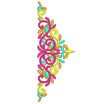 Moroccan Lady Dress Neck Embroidery Design 24709