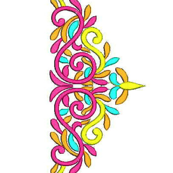 Moroccan Lady Dress Neck Embroidery Design 24709