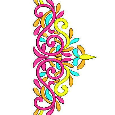 Moroccan Lady Dress Neck Embroidery Design 24709